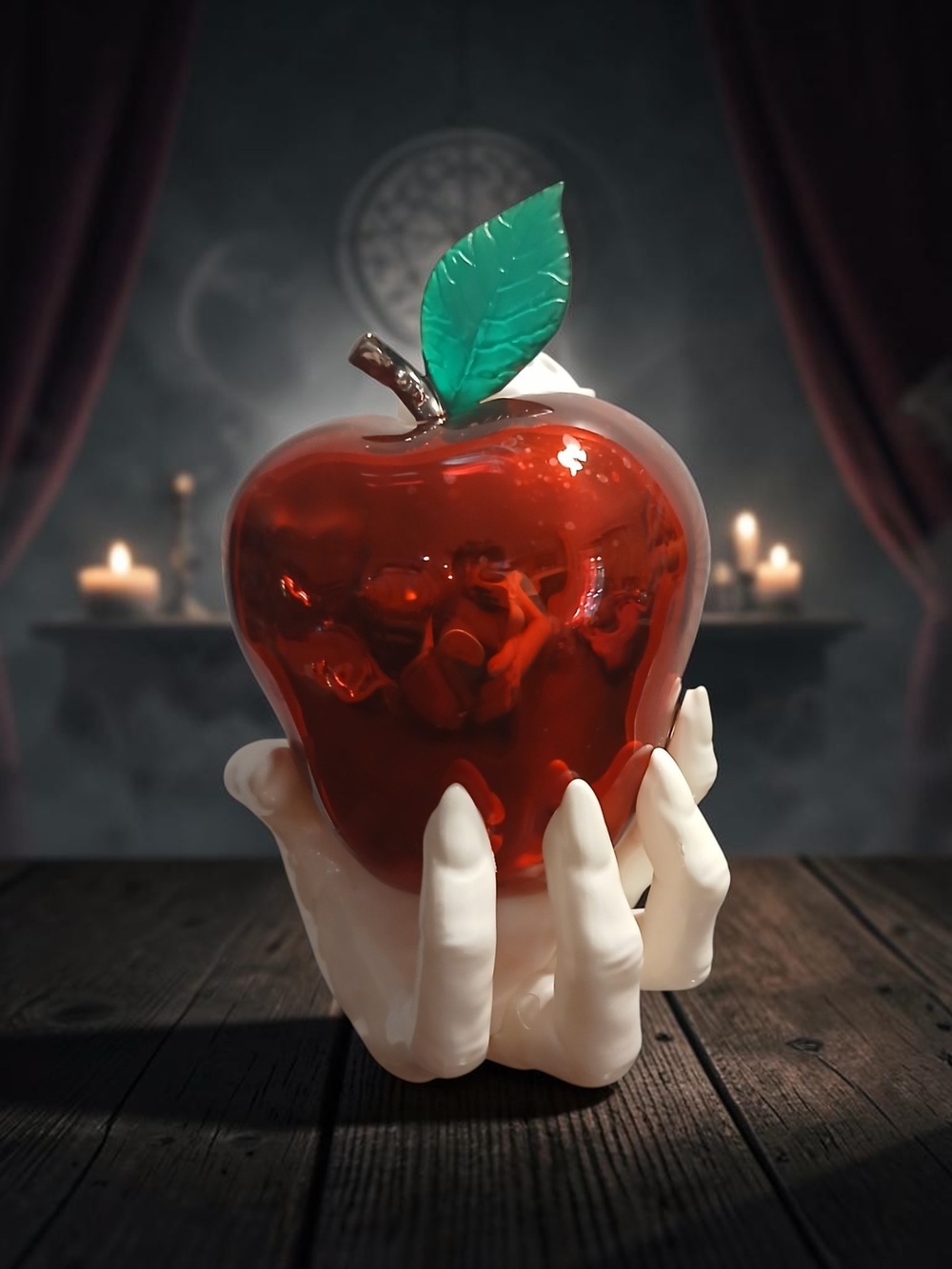 Decorative Wallflower Holder -Hand Holding Apple with Green Leaf